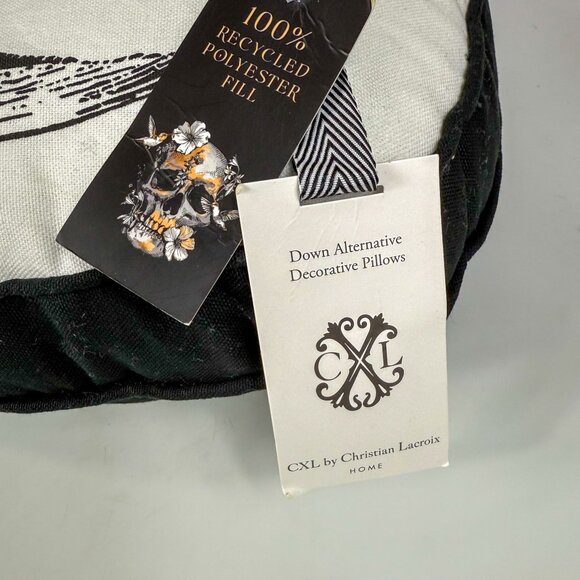 CXL By Christian Lacroix Home Skull Decorative Pillow 100% Cotton Shell - Picture 3 of 7